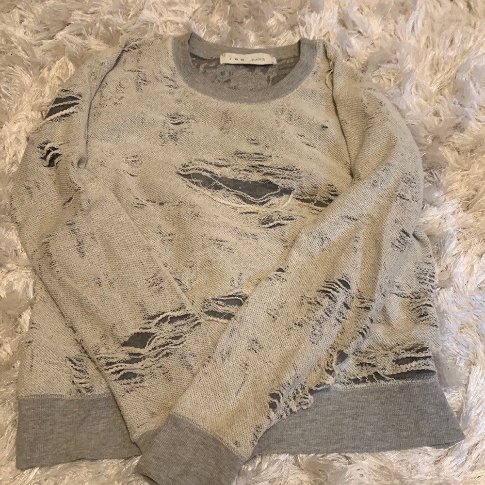 Iron jeans distressed sweatshirt